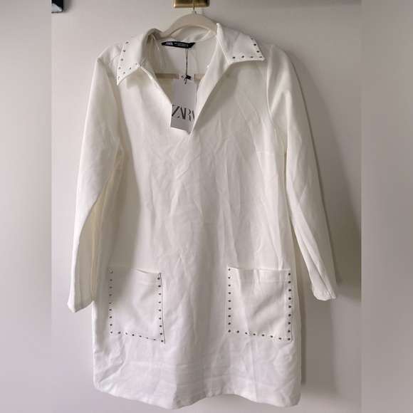 NWT Zara Mini White Dress - Picture 4 of 4